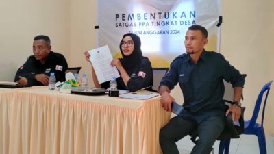 Suasana pembentukan Satgas PPA ditingkat desa di kecamatan Maba Selatan