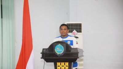 Ketua Umum Koni Kota Ternate saat memberikan sambutan pada Kongres PSSI Kota Ternate