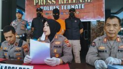 Suasana konferensi pers penangkapan terduga pelaku pengedar ganja