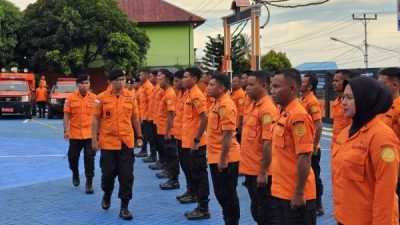 Apel gelar pasukan yang dipimpin langsung oleh Kepala Kantor SAR Ternate, Iwan Ramdani, di Lapangan Upacara Basarnas Ternate