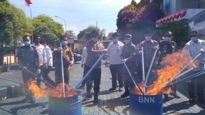 Pemusnahan barang bukti ungkapan BNNP Maluku Utara