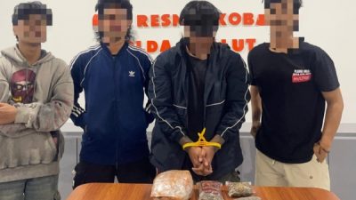Seorang pria berinisial PSP alias Erik, 35, tak berkutik saat disergap petugas