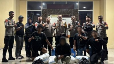 500 kantong cap tikus berserta seorang pria dinamakan dalam razia miras di Ternete (Doc Humas)