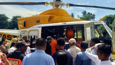 NHM Kembali Fasilitasi Evakuasi Medis Warga Halut ke Manado Gunakan Helikopter