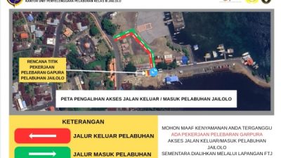 Peta Untuk Pengemudi Kendaraan Melakukan Aktivitas Keluar-Masuk ke Pelabuhan Jailolo (foto KUPP Jailolo)