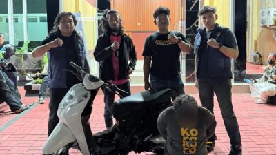 Tim Resmob Macan Gamalama berhasil mengamankan terduga pelaku pencurian motor di Kelurahan Stadion (istimewa)