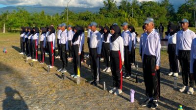Calon Paskibraka Halsel saat pra diklat
